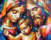 Imagem 1 - Quadro Sagrada Família Pintado à Mão Linha Especial 70x70