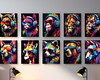 Imagem 1 - Kit 10 Quadros Gameplay Animais Quarto Streamer Geek 21x15cm
