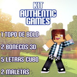 Lembrancinha Boneco 3d Authentic Games - Minecraft