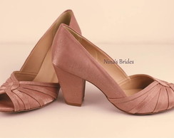 sapatos peep toe salto medio