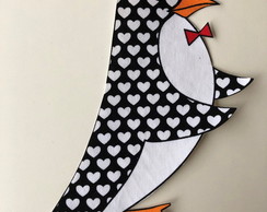 1 Patch Aplique Termocolante Pinguim Corações Grande