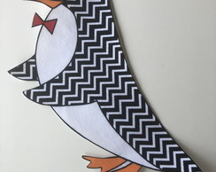 1 Patch Aplique Termocolante Pinguim Chevron Grande