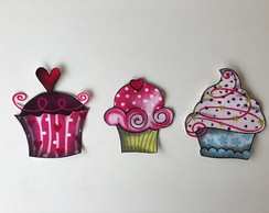 3 Patch Aplique Termocolante Cupcake #5