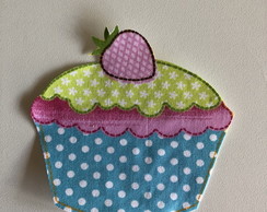 2 Patch Aplique Termocolante Cupcake Azul #8 ( 2 Unidades )