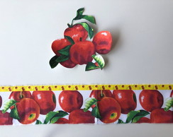 2 Kits Barra + Patch Aplique para Pano de Prato - Maças #4