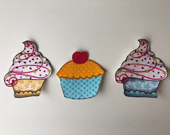 3 Patch Aplique Termocolante Cupcakes #11