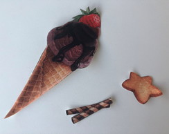 2 Patch Aplique Termocolante Sorvete Chocolate (2 Unidades)