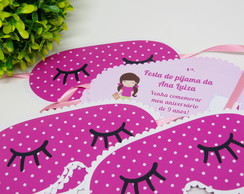 Kit 10 Mascaras Festa do Pijama Convites com Envelope