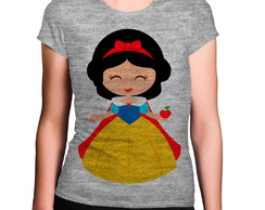 camiseta feminina cinza mescla branca de neve animais elo7