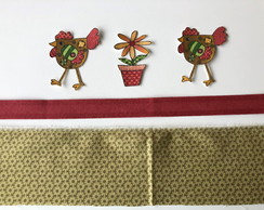 2 Kits Barra + Patch Aplique para Pano de Prato Galinhas #2