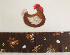 2 Kits Barra + Patch Aplique para Pano de Prato Galinha #11