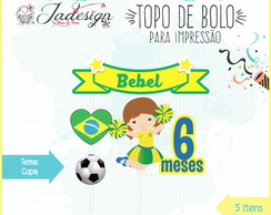 Topo de Bolo - Para impressão - Fútebol Copa