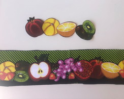 2 Kits Barra + Patch Aplique para Pano de Prato - Frutas #3