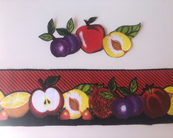 2 Kits Barra + Patch Aplique para Pano de Prato - Frutas #1