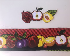 2 Kits Barra + Patch Aplique para Pano de Prato - Frutas #2