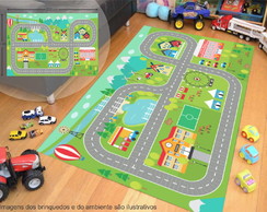 Tapete Ilustrativo Pista Hot Wheels De Carrinho 145x200cm T2