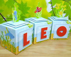 Caixa Cubo com Letra Procurando Nemo
