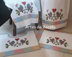 Jogo para banheiro de patchwork