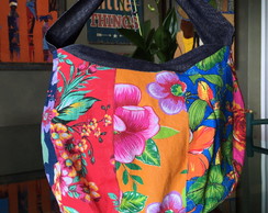 Bolsa em Chita e Jeans