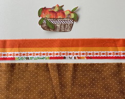 2 Kits Barra + Patch Aplique para Pano de Prato Cesto Frutas