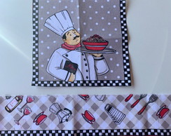 1 Kit Barra + Patch Aplique para Pano de Prato Chef Coz #9