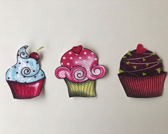 3 Patch Aplique Termocolante Cupcakes #16