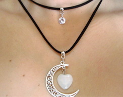 colar meia lua pedra da lua