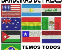 Kit C/ 5 Mini Bandeira Bordada 3x2cm Estados Países Patch