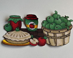 2 Patch Aplique Termocolante Cesto de Maças Torta e Geleias