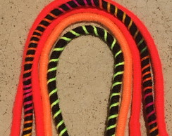 Kit com 5 Apliques de Dread de Linha Neon Laranja