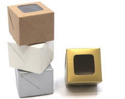 Caixa com Visor 20un Mini Bolo Brigadeiro Beijinho 5x5x4cm