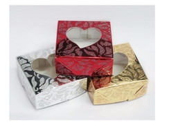 10 Caixas Bem Casado Bombom com Visor de Coração 6,5x6,5cm