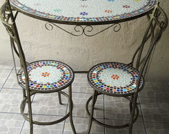 Mesa Meia Lua com Cadeiras