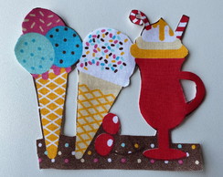 2 Patch Aplique Termocolante Sorvetes Milk Shake 2 Unidades