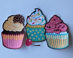 2 Patch Aplique Termocolante 3 Cupcakes #21 ( 2 Unidades )