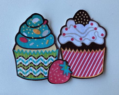 2 Patch Aplique Termocolante 2 Cupcakes #23 ( 2 Unidades )