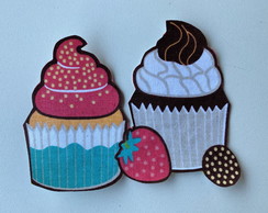 2 Patch Aplique Termocolante 2 Cupcakes #24 ( 2 Unidades )