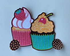 2 Patch Aplique Termocolante 2 Cupcakes #25 ( 2 Unidades )