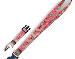 Cordão para Crachá Melancias C0046P com Fecho Bolsa e Jacaré