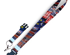 Cordão para Crachá Bahia F C C0031P com Fecho Bolsa e Jacaré