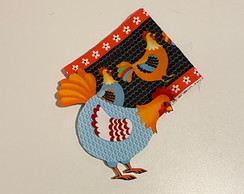 2 Kits Barra + Patch Aplique para Pano de Prato Galinha #21