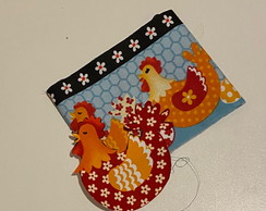 2 Kits Barra + Patch Aplique para Pano de Prato Galinha #22