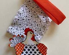 2 Kits Barra + Patch Aplique para Pano de Prato Galinha #25