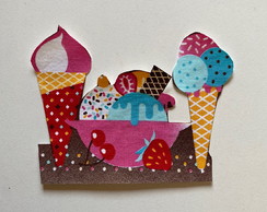 2 Patch Aplique Termocolante Sorvetes #4 ( 2 Unidades )
