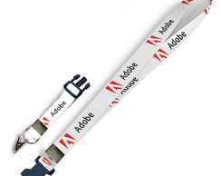 Cordão para Crachá Adobe C0406P com Fecho Bolsa e Jacaré
