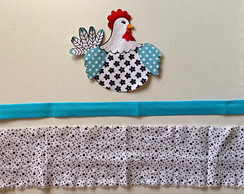 2 Kits Barra + Patch Aplique para Pano de Prato Galinha #26