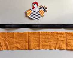 2 Kits Barra + Patch Aplique para Pano de Prato Galinha #28