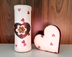 Embalagem Reciclada Decoupagem Papel Coração