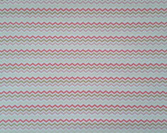 Tricoline Off White Chevron Coral/ouro - 25cm x 1,50m