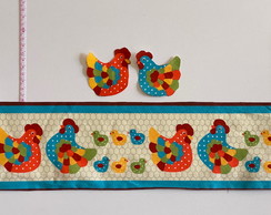 2 Kits Barra + Patch Aplique para Pano de Prato - Barra Bege